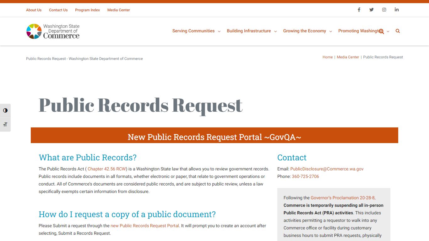 Public Records Request - Washington State Department of ...