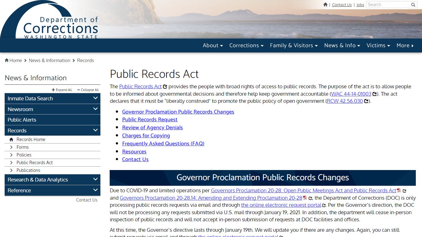 Public Records Act | Washington State Department of ...